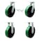 Service Caster 12'' Heavy Duty Green Poly on Cast Iron Caster Set 2 Swivel Locks 2 Rigid, 4PK CRAN-SCC-KP92S1230-PUR-GB-BSL-2-R-2 - alternate 1